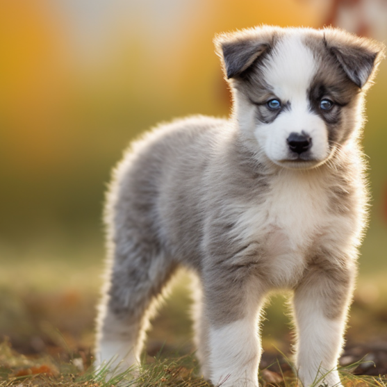 happy Mini Huskydoodle puppy outside Mini Huskydoodle puppy